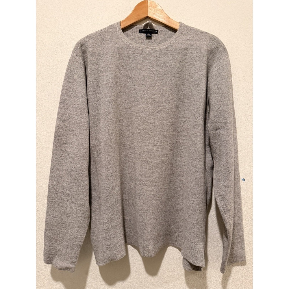 Banana Republic Vintage 1993 Wool Cotton Sweater Gray Crewneck Size XL Y2K
